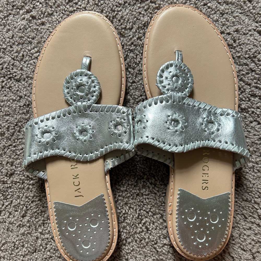 BRAND NEW Jack Rogers silver sandals